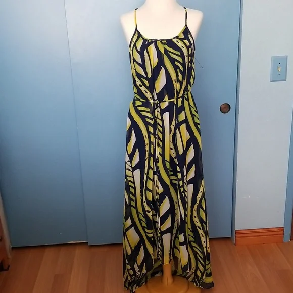 ezra | Dresses | Ezra Hilow Chiffon Maxi Dress Spaghetti Straps Size M |  Poshmark